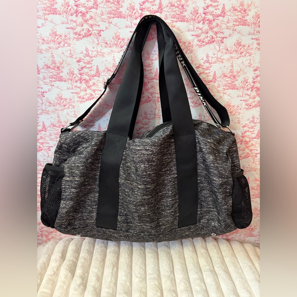 PINK Victoria's Secret Gray marled duffle bag